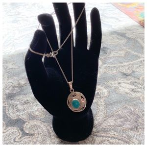 .925 Sterling Silver & Turquoise Pendant